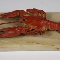 Cast Iron Lobster on Marble Base, 19th Century