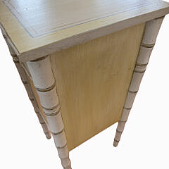 Vintage Bamboo Bedside Cupboard with Later Decoration