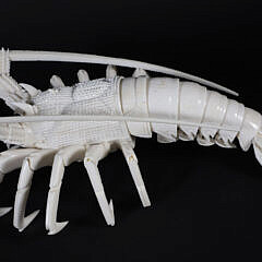 Albino Carved Bone Articulated Lobster