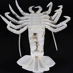 Albino Carved Bone Articulated Lobster