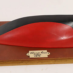 Carved and Painted Vintage Half Hull on Plank “Thames River Cutter, 1878”