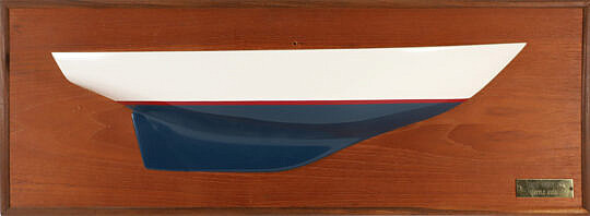 Carved and Painted Half Hull on Plank "Cape Dory 33 - Little Gull"