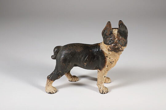 Antique Painted Cast Iron Terrier Still Bank