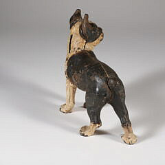 Antique Painted Cast Iron Boston Terrier Still Bank