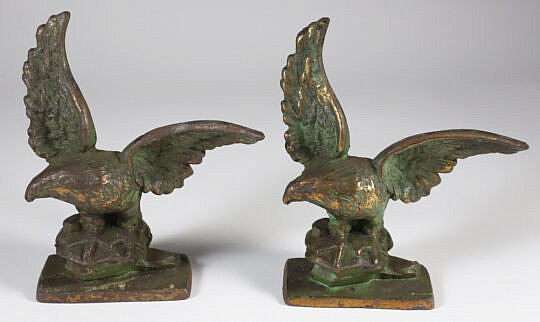 Pair of Cast Bronze Clad American Eagle Bookends