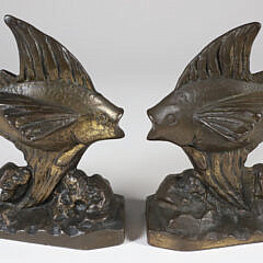 Cast Bronze Clad Tropical Fish Bookends