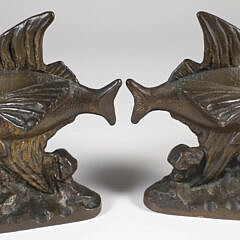 Cast Bronze Clad Tropical Fish Bookends