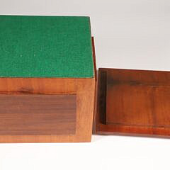 Contemporary Carved Tropical Hardwood Lift Top Cube Form Box