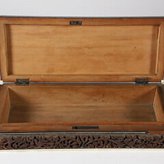 Anglo-Indian Carved Sandalwood Box with Microscopic Inlays and Bone Trim