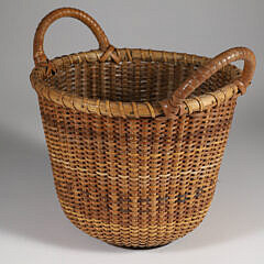 Vintage Round Open Double Handle Nantucket Basket