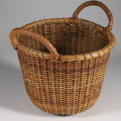 Vintage Round Open Double Handle Nantucket Basket