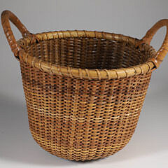 Vintage Round Open Double Handle Nantucket Basket