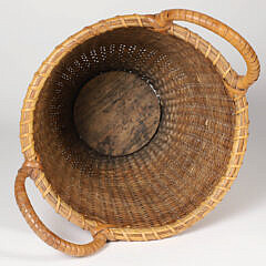 Vintage Round Open Double Handle Nantucket Basket