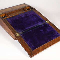 Mahogany and Multi-Wood Inlaid Slope Front Lap Desk, 19th Century