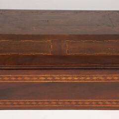 Mahogany and Multi-Wood Inlaid Slope Front Lap Desk, 19th Century