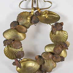Vintage Brass and Copper Shell Wreath