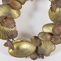 Vintage Brass and Copper Shell Wreath