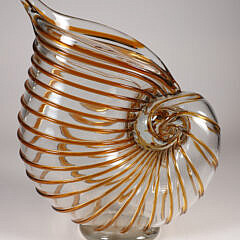  Art Glass Nautilus Form Vase