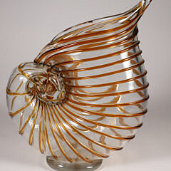  Art Glass Nautilus Form Vase