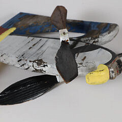 Vintage Folk Art Carved and Painted Penguin Whirligig