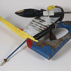 Vintage Folk Art Carved and Painted Penguin Whirligig
