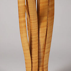 Folk Art Tiger Maple Sculpture of Cattail and Reeds
