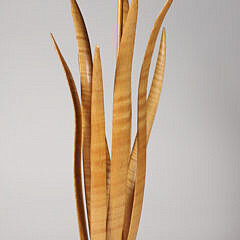 Folk Art Tiger Maple Sculpture of Cattail and Reeds