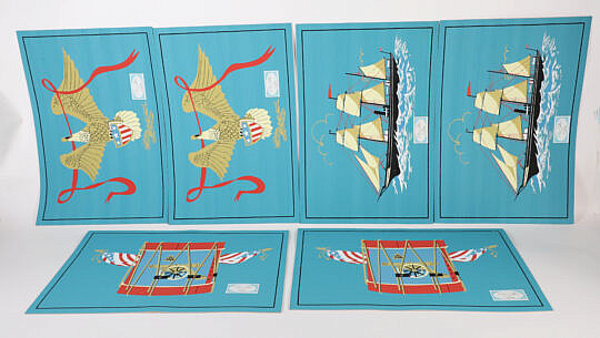 Scarce Set of Six "Place Setters by Quaker" Place Mats