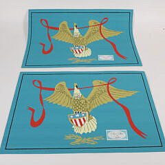 Scarce Set of Six “Place Setters by Quaker” Place Mats