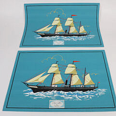 Scarce Set of Six “Place Setters by Quaker” Place Mats