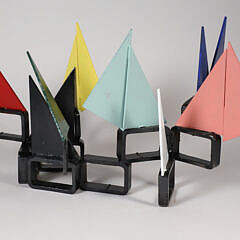 Folk Art Cast Iron Metal Work “Rainbow Fleet” Sculpture