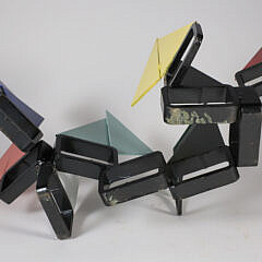 Folk Art Cast Iron Metal Work “Rainbow Fleet” Sculpture