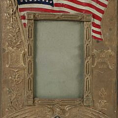 Vintage Patriotic Picture Frame with American Flag