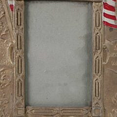 Vintage Patriotic Picture Frame with American Flag and Spread Winged Eagle