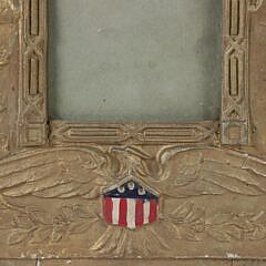 Vintage Patriotic Picture Frame with American Flag and Spread Winged Eagle