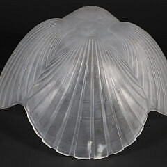Vintage Frosted Glass Scallop Shell Fruit Bowl