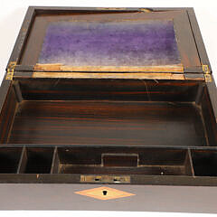 Antique Bird’s Eye Maple and Tropical Wood Dome Top Lap Desk, 19th Century