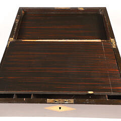 Antique Bird’s Eye Maple and Tropical Wood Dome Top Lap Desk, 19th Century
