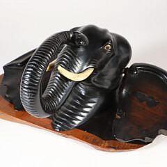 Carved Ebony Elephant Trophy Bust
