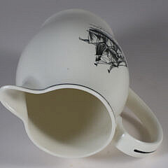 English Spode Clipper Ship Decorated Jug, “Brig Sygnet of Salem, Built 1822”