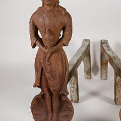 Pair of Cast Iron Female Figural Andirons