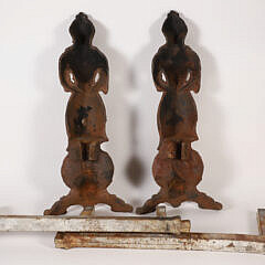 Pair of Cast Iron Female Figural Andirons