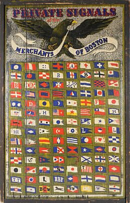 Vintage Hand Painted "Signals of the Merchants of Boston"