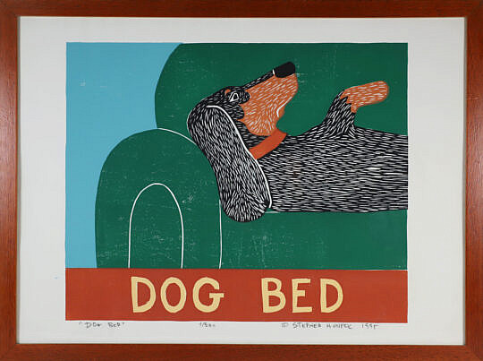 Stephen Huneck Limited Edition Lithograph "Dog Bed"