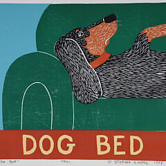Stephen Huneck Limited Edition Lithograph “Dog Bed”