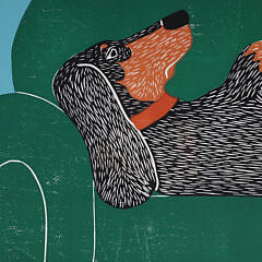 Stephen Huneck Limited Edition Lithograph “Dog Bed”
