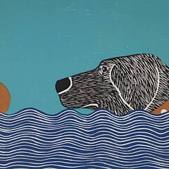 Stephen Huneck Limited Edition Lithograph “Life is a Ball”