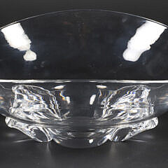 Signed Steuben Clear Glass Centerpiece Bowl
