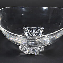 Signed Steuben Clear Glass Centerpiece Bowl