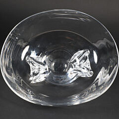 Signed Steuben Clear Glass Centerpiece Bowl